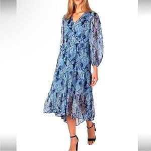 Joie PARISIAN PAISLEY Long Sleeve Printed Maxi Dress - Size Small